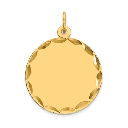 14k Etched Edge .018 Gauge Engravable Round 19mm Disc Charm