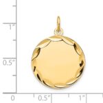 14k Etched Edge .011 Gauge Engravable Round 19mm Disc Charm - Image 2