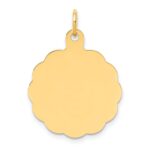 14k .011 Gauge Engravable Round Scalloped 22x19mm Disc Charm