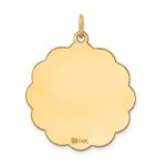 14k .027 Gauge Engravable Round Scalloped 28x25mm Disc Charm - Image 3
