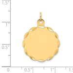 14k Etched Edge .035 Gauge Engravable Round Scalloped 22x19mm Disc Charm - Image 2