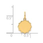 14k .013 Gauge Engravable Round Scalloped 12x10mm Disc Charm - Image 2