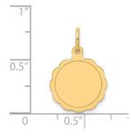 14k .013 Gauge Engravable Round Scalloped 16x13mm Disc Charm - Image 2