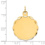 14k Etched Edge .011 Gauge Engravable Round Scalloped 26x24mm Disc Charm - Image 2