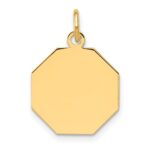 14k Plain .009 Gauge Engravable Octagonal 17x15mm Disc Charm