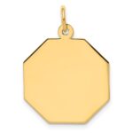 14k Plain .027 Gauge Engravable Octagonal 21x19mm Disc Charm