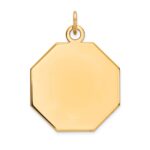 14k Plain .027 Gauge Engravable Octagonal 23x21mm Disc Charm