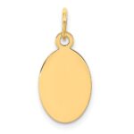 14k Plain .018 Gauge Engravable Oval 17x19mm Disc Charm