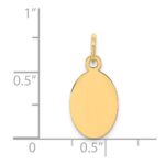 14k Plain .035 Gauge Engravable Oval 17x19mm Disc Charm - Image 2
