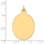 14k Plain .018 Gauge Engravable Oval 34x22mm Disc Charm - Image 2