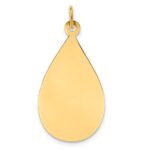 14k Plain .018 Gauge Engravable Raindrop 30x16mm Disc Charm