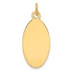 14k Plain .018 Gauge Engravable Elliptical 27x12mm Disc Charm