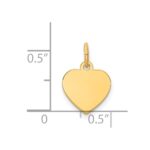 14k Plain .027 Gauge Engravable Heart 12x10mm Disc Charm - Image 2