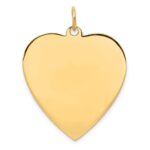 14k Plain .035 Gauge Engravable Heart 27x24mm Disc Charm