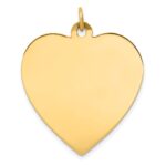 14k Plain .013 Gauge Engravable Heart 30x28mm Disc Charm