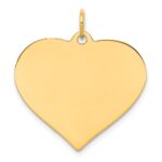 14k Plain .013 Gauge Engraveable Heart 22x24mm Disc Charm