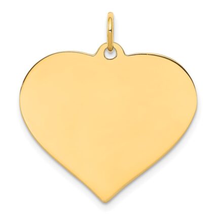 14k Plain .027 Gauge Engraveable Heart 22x24mm Disc Charm