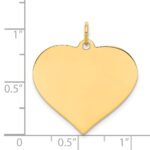14k Plain .011 Gauge Engraveable Heart 22x24mm Disc Charm - Image 2