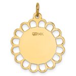 14k Plain .013 Gauge Engravable Round Flower 24x21mm Disc Charm - Image 3