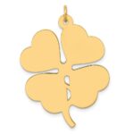 14k Plain .018 Gauge Engravable Clover 34x27mm Disc Charm