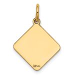 14k Plain .018 Gauge Diamond-Shaped Engravable 16.5x15mm Disc Charm - Image 3