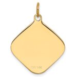 14k Patterned .018 Gauge Diamond-Shaped Engravable 24x21mm Disc Charm - Image 3