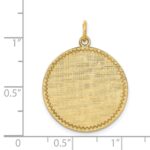 14k Patterned with Zig-Zag Edge .018 Gauge Round Engravable 26x22mm Disc Charm - Image 2
