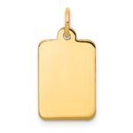14k Plain .013 Gauge Rectangular Engravable 17x10mm Disc Charm