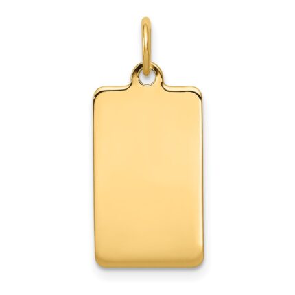 14k Plain .013 Gauge Rectangular Engravable 20x11mm Disc Charm