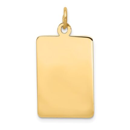 14k Plain .011 Gauge Rectangular Engravable 25x28mm Disc Charm