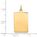 14k Plain .035 Gauge Rectangular Engravable 25x28mm Disc Charm - Image 2