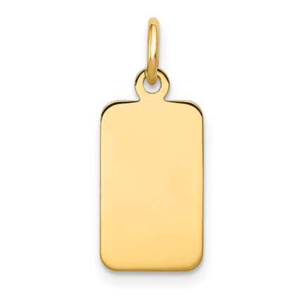 14k Plain .009 Gauge Engravable Rectangular 17x8mm Disc Charm