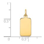 14k Plain .018 Gauge Engravable Rectangular 17x8mm Disc Charm - Image 2