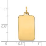 14k Plain .009 Gauge Engravable Rectangular 22x12mm Disc Charm - Image 2