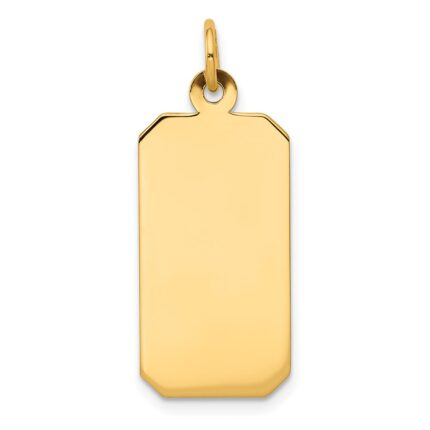 14k Plain .009 Gauge Engravable Rectangular 25x11mm Disc Charm