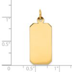 14k Plain .011 Gauge Engravable Rectangular 25x11mm Disc Charm - Image 2