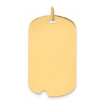 14k Plain .013 Gauge Engravable 31x18mm Dog Tag with Notch Disc Charm