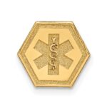 14k 9.5mm Hexagon Non-enameled Attachable Medical  Jewelry Emblem