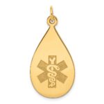 14k 28x16mm Teardrop Non-enameled Medical Jewelry Pendant