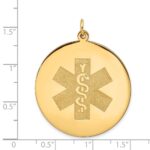 14k 32mm Round Non-enameled Medical Jewelry Pendant - Image 3