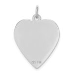 14k White Gold 19mm Heart-Shaped Red Enameled Medical Jewelry Pendant - Image 4
