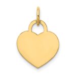 14k Plain .013 Gauge Engravable Heart 15x12mm Disc Charm - Image 3