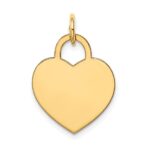 14k Plain .013 Gauge Engravable Heart 19x15mm Disc Charm - Image 3
