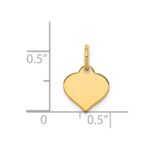 14k Plain .011 Gauge Engraveable Heart 10x10mm Disc Charm - Image 2