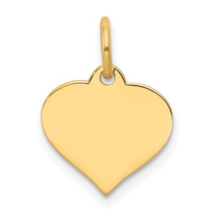 14k Plain .013 Gauge Engraveable Heart 14x12mm Disc Charm