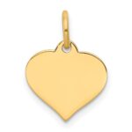 14k Plain .018 Gauge Engraveable Heart 14x12mm Disc Charm