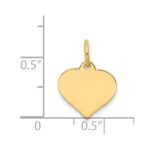 14k Plain .011 Gauge Engraveable Heart 14x12mm Disc Charm - Image 2