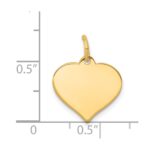 14k Plain .009 Gauge Engraveable Heart 15x14mm Disc Charm - Image 2