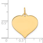 14k Plain .011 Gauge Engraveable Heart 19x18mm Disc Charm - Image 2