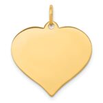 14k Plain .013 Gauge Engraveable Heart 21x20mm Disc Charm